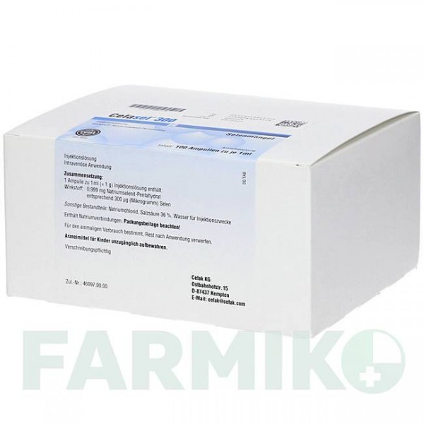 ЦЕФАСЕЛЬ (CEFASEL) 300 мкг раствор 100x1 мл - Селенит натрия CEFAK