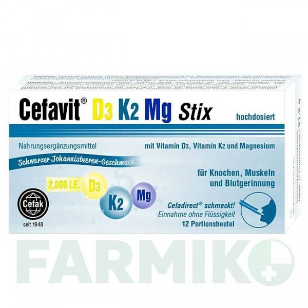 ЦЕФАВИТ (CEFAVIT) 2000 МЕ гранулы 12 шт - Активные вещества CEFAK