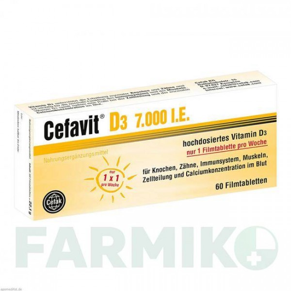 ЦЕФАВИТ (CEFAVIT) 7000 МЕ таблетки 60 шт - Активные вещества CEFAK