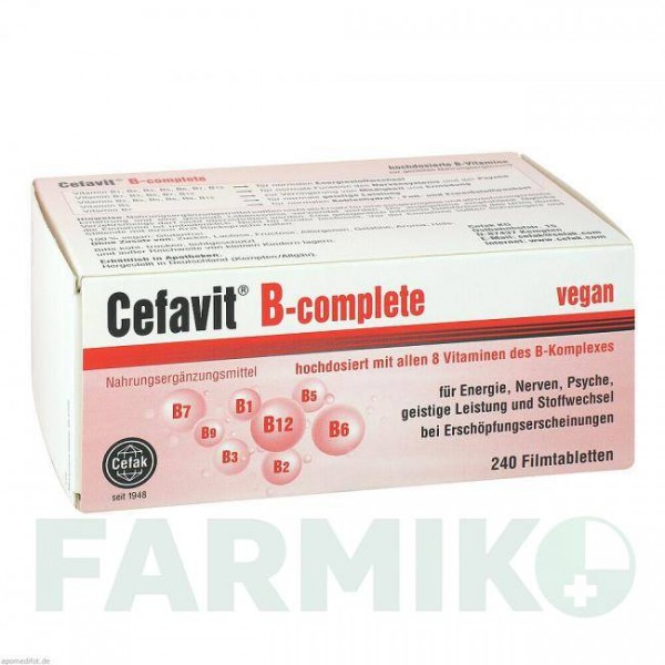ЦЕФАВІТ (CEFAVIT) таблетки 240 шт - Активні речовини CEFAK