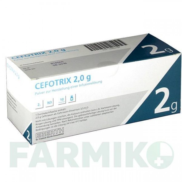 ЦЕФОТРИКС (CEFOTRIX) 2,0 г порошок 10 шт - Цефтриаксон DR.FRIEDRICH EBERTH