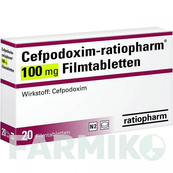 ЦЕФПОДОКСИМ (CEFPODOXIM) 100 мг таблетки 20 шт - Цефподоксим RATIOPHARM