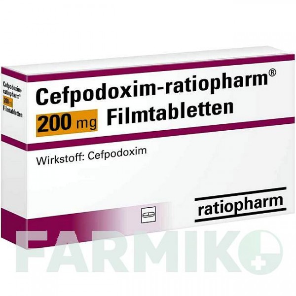 ЦЕФПОДОКСИМ (CEFPODOXIM) 200 мг таблетки 15 шт - Цефподоксим RATIOPHARM