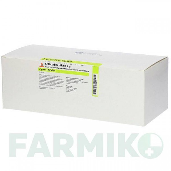 ЦЕФТАЗИДИМ (CEFTAZIDIM) 2 г порошок 10 шт - Цефтазидим HIKMA