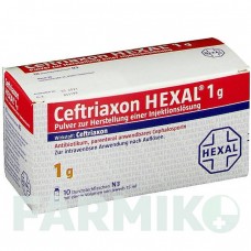 ЦЕФТРИАКСОН (CEFTRIAXON) 1 г порошок 10x1 шт - Цефтриаксон HEXAL