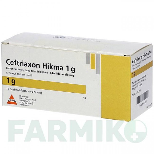 ЦЕФТРИАКСОН (CEFTRIAXON) 1 г порошок 10 шт - Цефтриаксон HIKMA