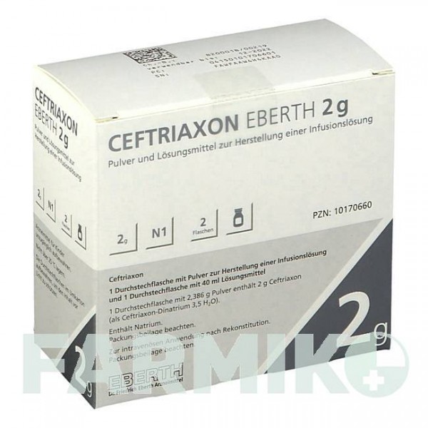 ЦЕФТРИАКСОН (CEFTRIAXON) 2 г порошок 1 шт - Цефтриаксон DR.FRIEDRICH EBERTH