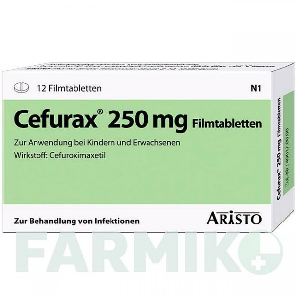 ЦЕФУРАКС (CEFURAX) 250 мг таблетки 12 шт - Цефуроксим ARISTO PHARMA