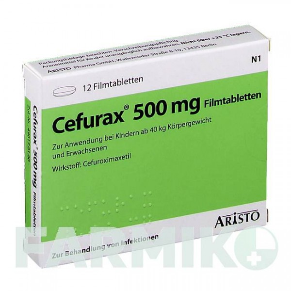 ЦЕФУРАКС (CEFURAX) 500 мг таблетки 12 шт - Цефуроксим ARISTO PHARMA