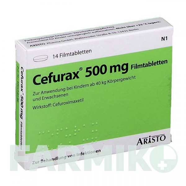 ЦЕФУРАКС (CEFURAX) 500 мг таблетки 14 шт - Цефуроксим ARISTO PHARMA