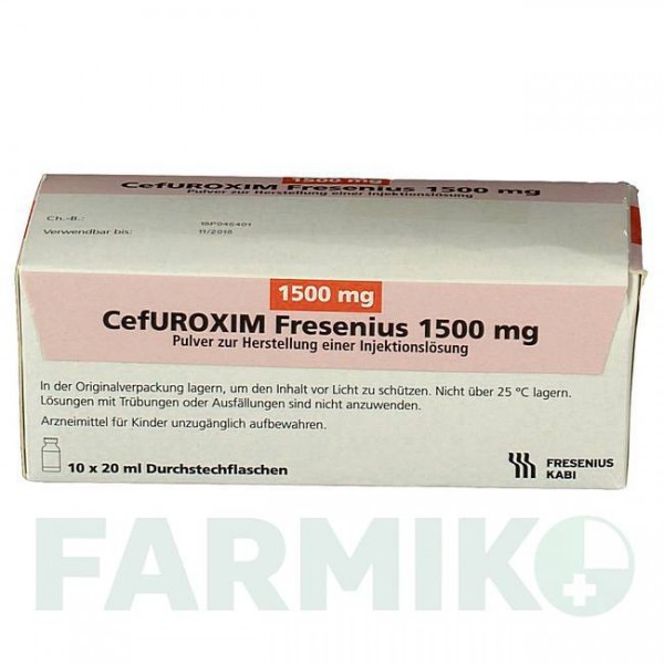 ЦЕФУРОКСИМ (CEFUROXIM) 1500 мг порошок 10 шт - Цефуроксим FRESENIUS