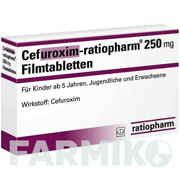 ЦЕФУРОКСИМ (CEFUROXIM) 250 мг таблетки 12 шт - Цефуроксим RATIOPHARM