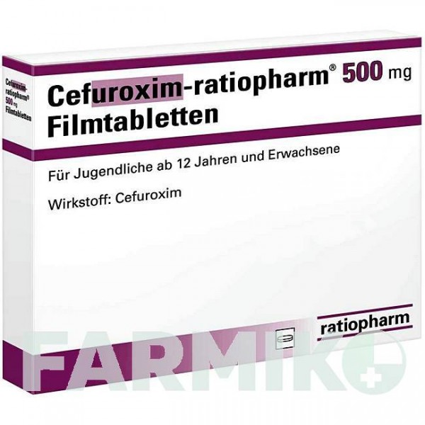 ЦЕФУРОКСИМ (CEFUROXIM) 500 мг таблетки 24 шт - Цефуроксим RATIOPHARM
