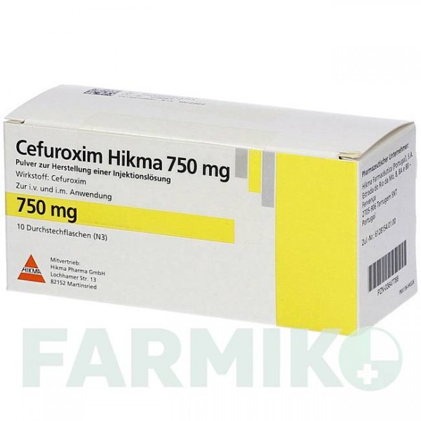 ЦЕФУРОКСИМ (CEFUROXIM) 750 мг порошок 10 шт - Цефуроксим HIKMA