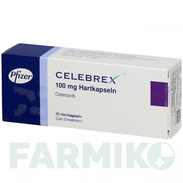 ЦЕЛЕБРЕКС (CELEBREX) 100 мг капсулы 20 шт - Целекоксиб KOHLPHARMA