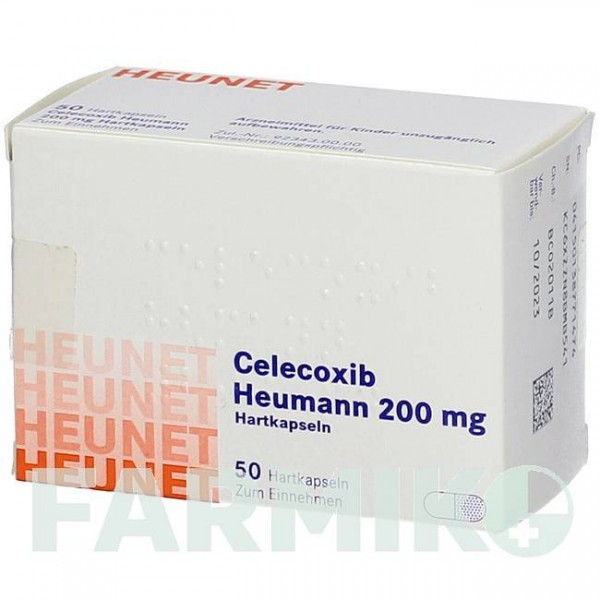 ЦЕЛЕКОКСИБ (CELECOXIB) 200 мг капсулы 50 шт - Целекоксиб HEUNET PHARMA