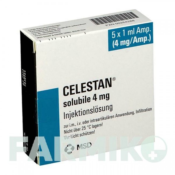 ЦЕЛЕСТАН (CELESTAN) 4 мг раствор 5 шт - Бетаметазон ORGANON