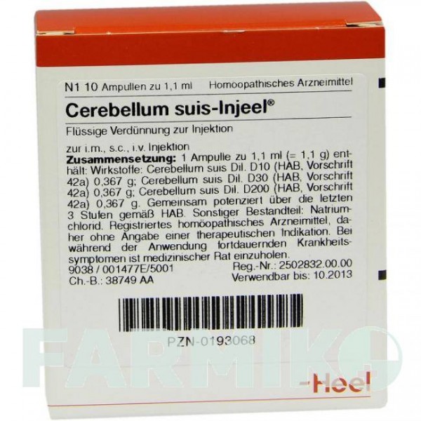ЦЕРЕБЕЛУМ СУЇС (CEREBELLUM SUIS) ампули 10 шт - Гомеопатія BIOLOGISCHE HEILMITTEL HEEL