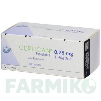 СЕРТИКАН (CERTICAN) 0,25 мг таблетки 100 шт - Эверолимус NOVARTIS