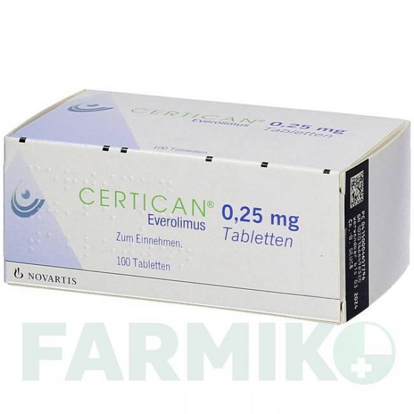 СЕРТИКАН (CERTICAN) 0,25 мг таблетки 100 шт - Эверолимус NOVARTIS
