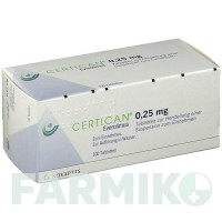 СЕРТИКАН (CERTICAN) 0,25 мг таблетки 100 шт - Еверолімус NOVARTIS