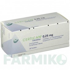 СЕРТИКАН (CERTICAN) 0,25 мг таблетки 100 шт - Эверолимус NOVARTIS