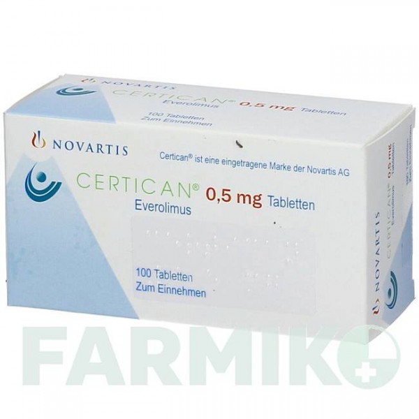 СЕРТИКАН (CERTICAN) 0,5 мг таблетки 100 шт - Эверолимус ACA MULLER-ADAG PHARMA