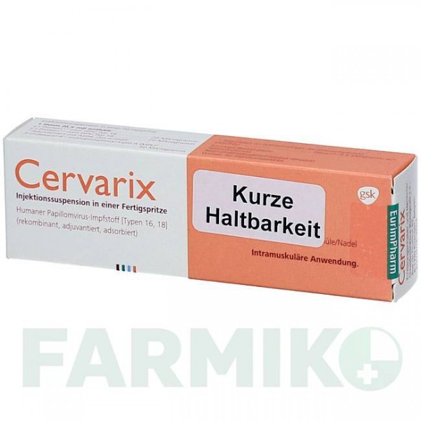 ЦЕРВАРИКС (CERVARIX) суспензия 1 шт - Вакцина против вируса папилломы человека EURIMPHARM