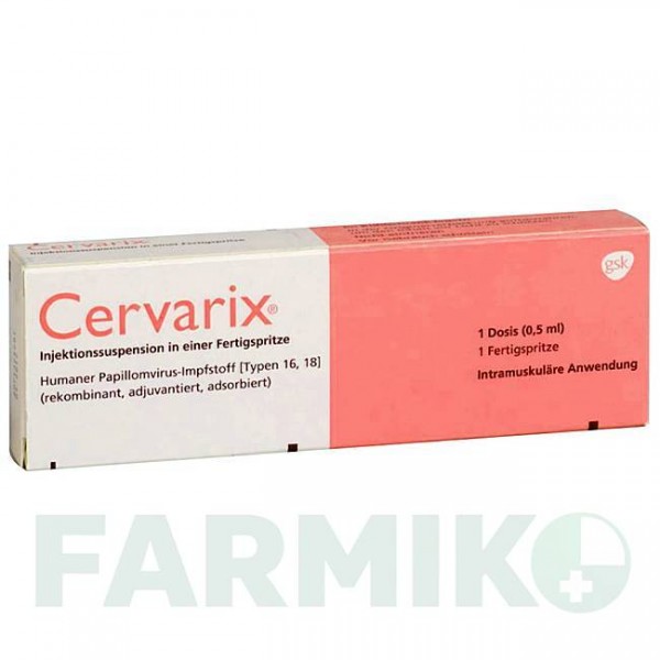 ЦЕРВАРИКС (CERVARIX) суспензия 1 шт - Вакцина против вируса папилломы человека GLAXOSMITHKLINE