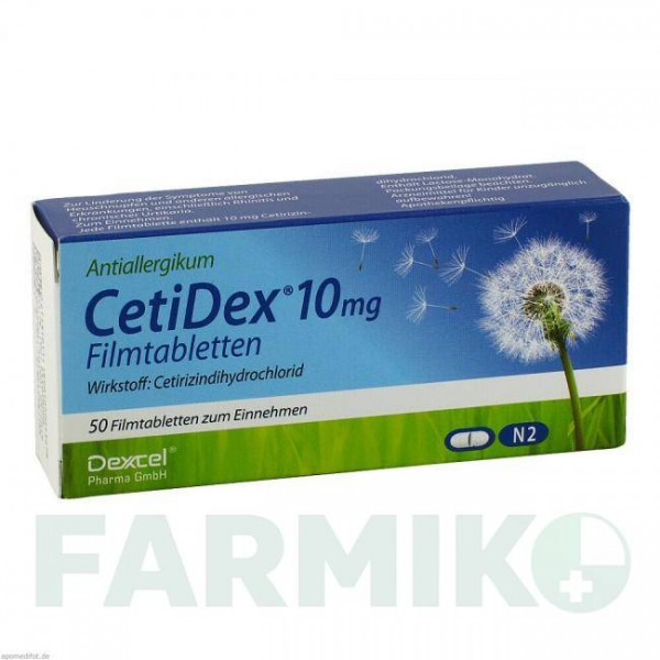 ЦЕТИДЕКС (CETIDEX) 10 мг таблетки 50 шт - Цетиризин DEXCEL PHARMA