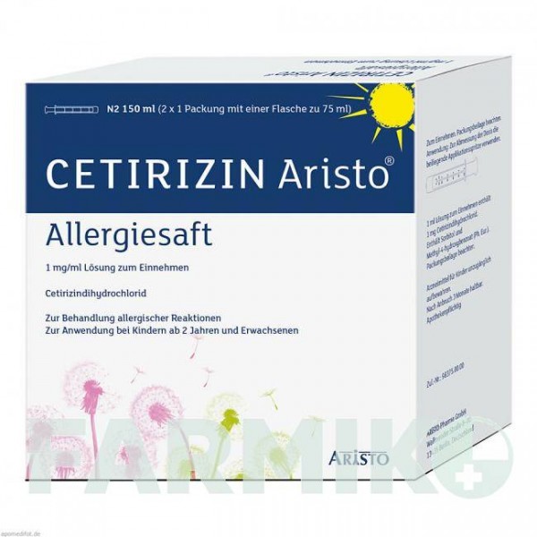 ЦЕТИРИЗИН (CETIRIZIN) 1 мг/мл раствор 150 мл - Цетиризин ARISTO PHARMA