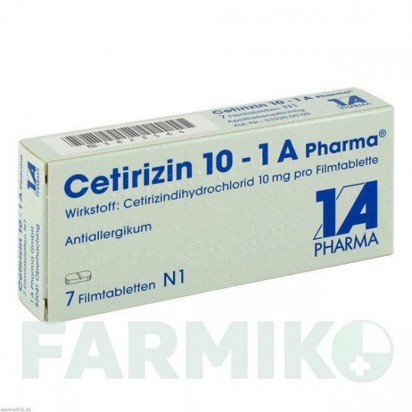 ЦЕТИРИЗИН (CETIRIZIN) 10 таблетки 7 шт - Цетиризин 1 A PHARMA