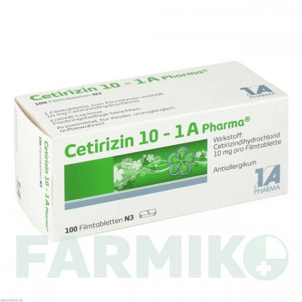 ЦЕТИРИЗИН (CETIRIZIN) 10 таблетки 100 шт - Цетиризин 1 A PHARMA