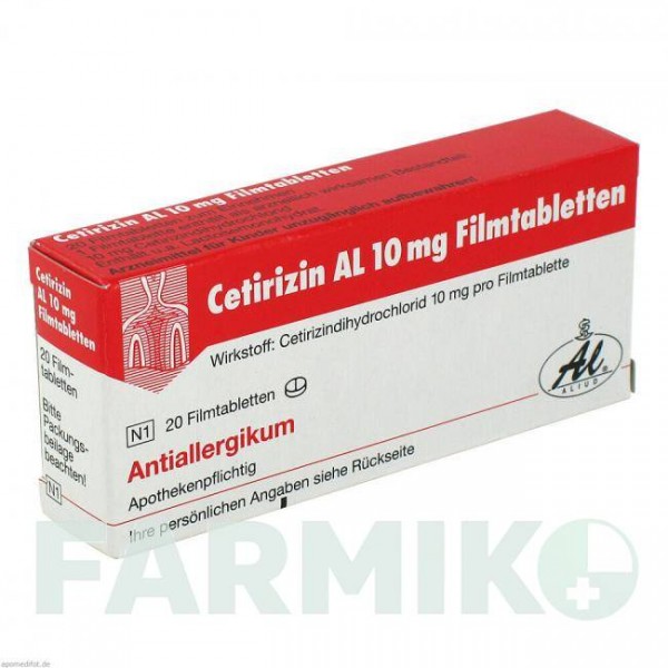 ЦЕТИРИЗИН (CETIRIZIN) 10 мг таблетки 20 шт - Цетиризин ALIUD PHARMA