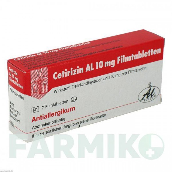 ЦЕТИРИЗИН (CETIRIZIN) 10 мг таблетки 7 шт - Цетиризин ALIUD PHARMA