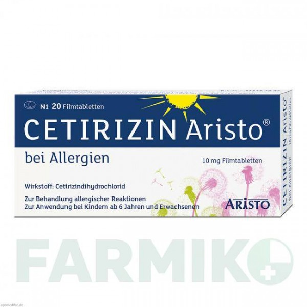 ЦЕТИРИЗИН (CETIRIZIN) 10 мг таблетки 20 шт - Цетиризин ARISTO PHARMA