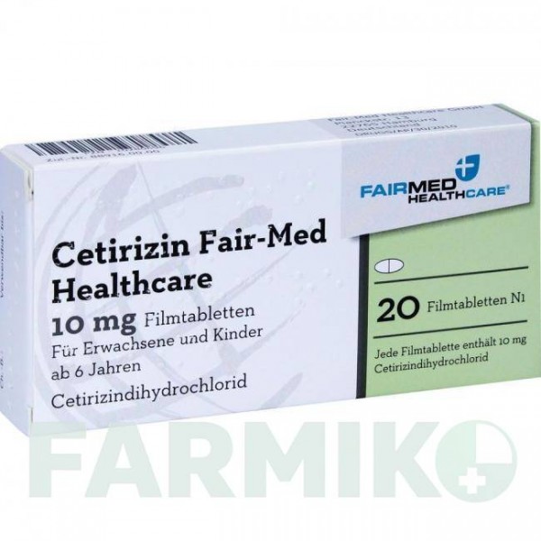 ЦЕТИРИЗИН (CETIRIZIN) 10 мг таблетки 20 шт - Цетиризин FAIRMED HEALTHCARE
