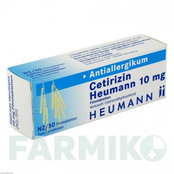 ЦЕТИРИЗИН (CETIRIZIN) 10 мг таблетки 50 шт - Цетиризин HEUMANN PHARMA
