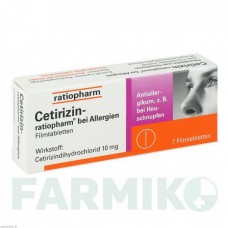 ЦЕТИРИЗИН (CETIRIZIN) 10 мг таблетки 7 шт - Цетиризин RATIOPHARM