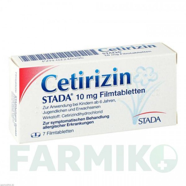 ЦЕТИРИЗИН (CETIRIZIN) 10 мг таблетки 7 шт - Цетиризин STADA