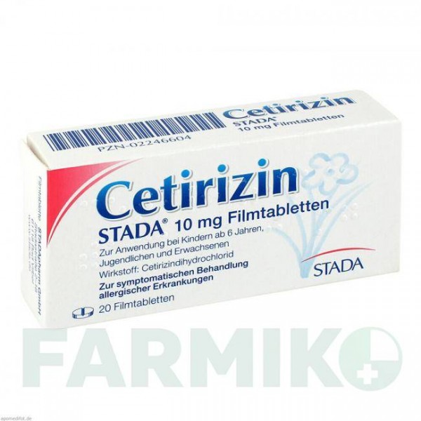 ЦЕТИРИЗИН (CETIRIZIN) 10 мг таблетки 20 шт - Цетиризин STADA