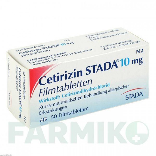 ЦЕТИРИЗИН (CETIRIZIN) 10 мг таблетки 50 шт - Цетиризин STADA