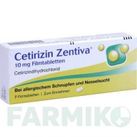 ЦЕТИРИЗИН (CETIRIZIN) 10 мг таблетки 7 шт - Цетиризин ZENTIVA
