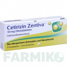 ЦЕТИРИЗИН (CETIRIZIN) 10 мг таблетки 7 шт - Цетиризин ZENTIVA