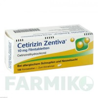 ЦЕТИРИЗИН (CETIRIZIN) 10 мг таблетки 100 шт - Цетиризин ZENTIVA