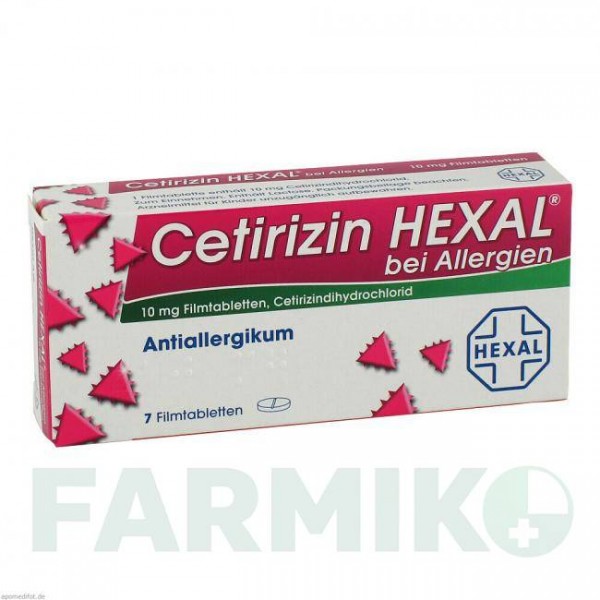 ЦЕТИРИЗИН (CETIRIZIN) таблетки 7 шт - Цетиризин HEXAL