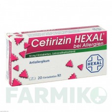ЦЕТИРИЗИН (CETIRIZIN) таблетки 20 шт - Цетиризин HEXAL