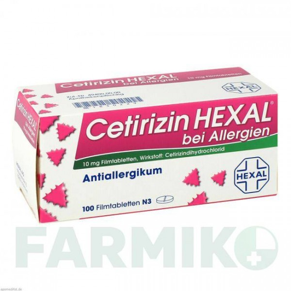 ЦЕТИРИЗИН (CETIRIZIN) таблетки 100 шт - Цетиризин HEXAL