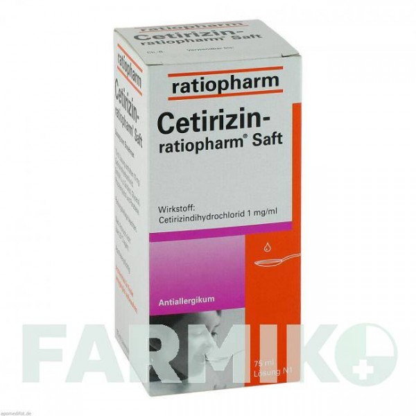 ЦЕТИРИЗИН (CETIRIZIN) сироп 75 мл - Цетиризин RATIOPHARM