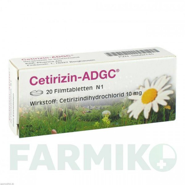 ЦЕТИРИЗИН (CETIRIZIN) таблетки 20 шт - Цетиризин ZENTIVA